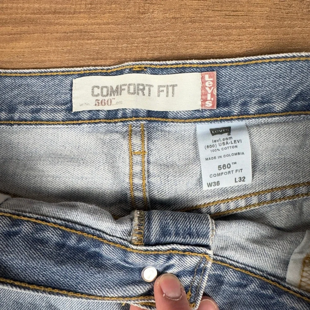 Levis 560 Comfort Fit Jeans‎ Mens 36x32 Light Wash Baggy Tapered Denim 2004 Y2K